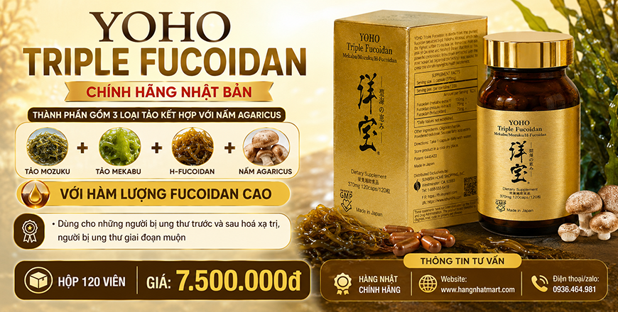 Yoho Triple Fucoidan. Hộp 120 viên