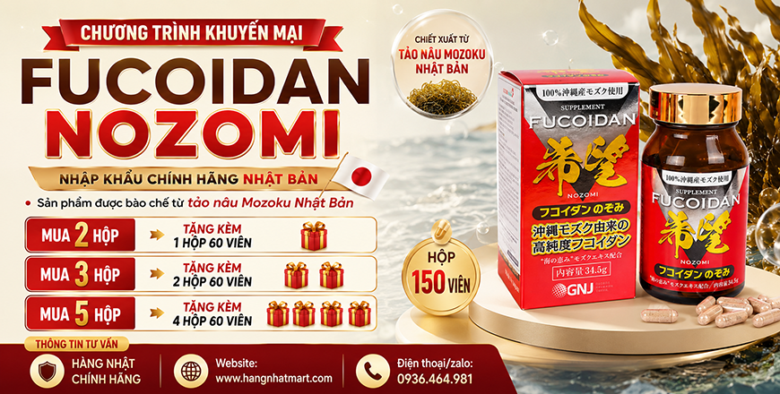 Chương trình khuyến mại Fucoidan Nozomi Nhật Bản
